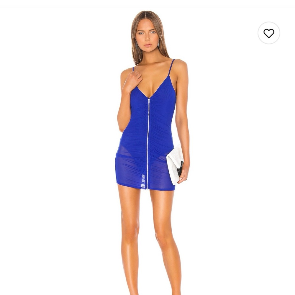 Blue mini sheer dress Superdown